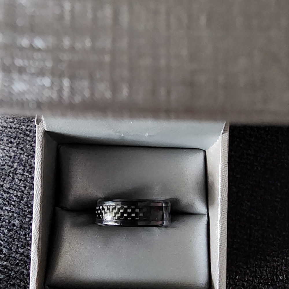 Men's black titanium ring